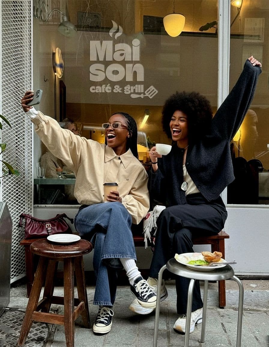 Friends spending time together at a campus café